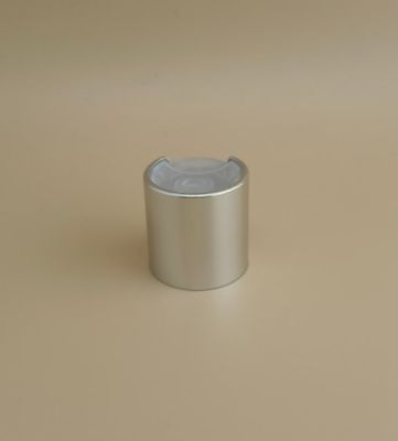 은색 알루미늄-플라스틱 원형 매끄러운 캡 (스킨케어 병용 투명 버튼 포함)