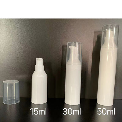 30ml PP 플라스틱 원형 실린더 공기 없는 병 맑은 캡 PP 공기 없는 펌프 피부 관리