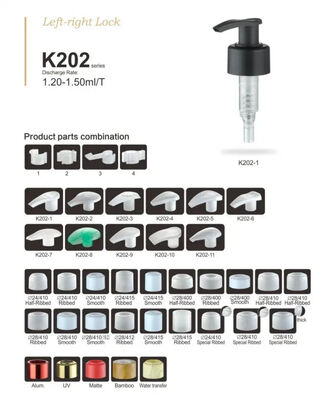 24/410 28/410 샴푸용 플라스틱 분배기 손 여행 병 펌프 K202-2