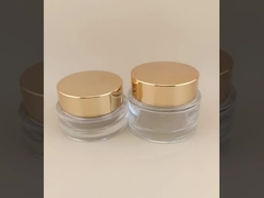 여성 로션을 위한 금색 나사 뚜껑이 달린 투명 유리 크림 용기