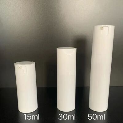 고급 맞춤형 흰색 매트 트위스트 공기 없는 펌프 병 ABS 펌프 헤드와 30ml 플라스틱 펌프 병