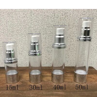 30ml 50ml 하얀 선명한 공기 없는 펌프 병 진공 화장품 로션 펌프 병