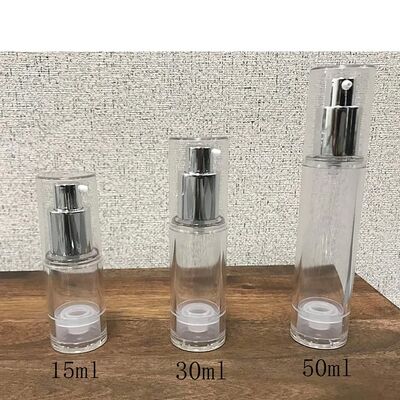 공기 없는 로션 펌프 병 세럼 DIP 튜브 분비 장치 없이 투명 화장품 포장 재충전 가능