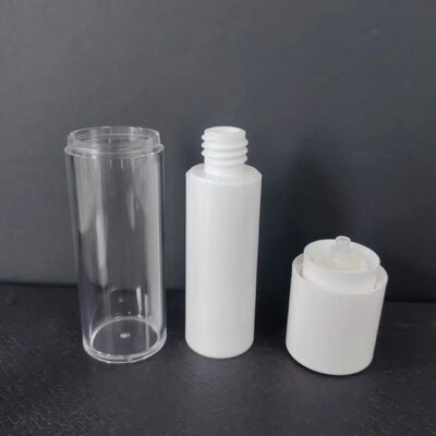 빈 30ml 미니 투명 진공 ABS 플라스틱 로션 병 흰색 공기 없는 펌프 캡