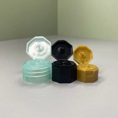 팔각형 모양 24mm 플립 톱 캡 플라스틱 특수 모양 스냅 캡
