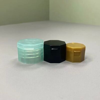 팔각형 모양 24mm 플립 톱 캡 플라스틱 특수 모양 스냅 캡