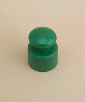 화장품 병용 버튼이 있는 녹색 플라스틱 부드러운 캡