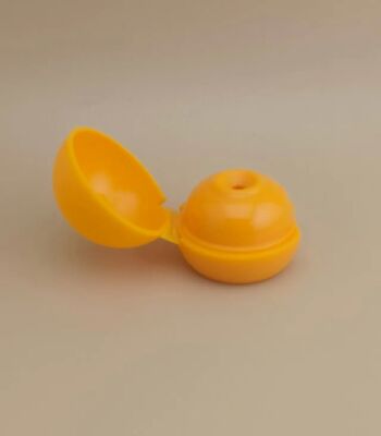 노란색 플라스틱 부드러운 매트 구형 뚜?? 화장품 병