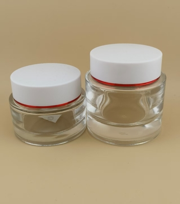 ISO9001 / ISO14001 인증 여성 로션 및 피부 관리를위한 흰색 나사 뚜?? 과 선명한 유리 크림 병