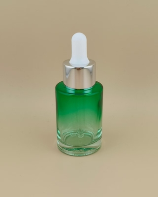 새로운 디자인 맑은 점진적인 변화 어두운 녹색 부드러운 둥근 드롭퍼 병 K-GBL30 에센스